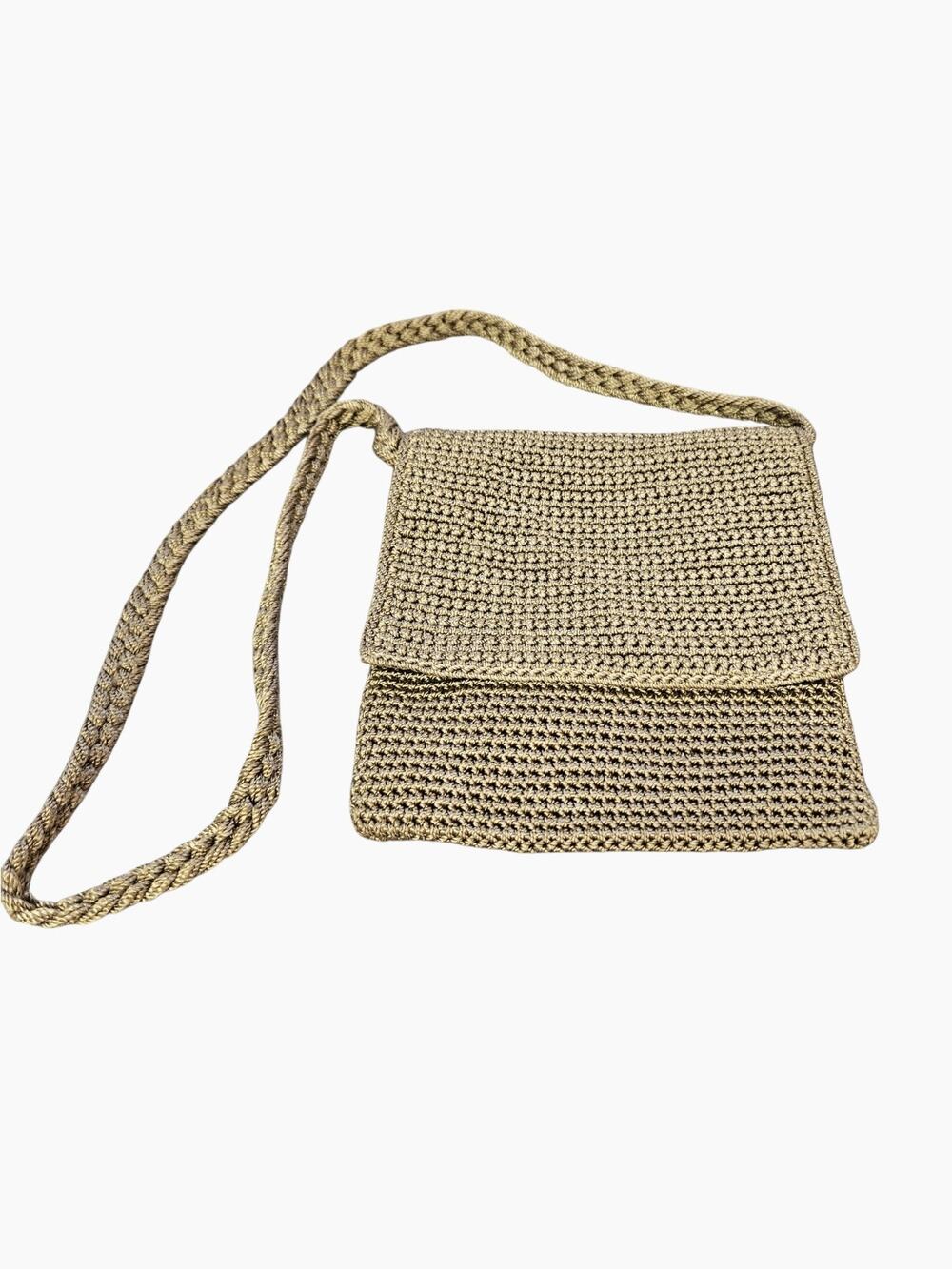 The Sak Small Crochet Crossbody Bag – Beige Tan Flap Shoulder Purse